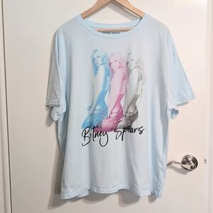 Britney Spears 2024 Official Merch Light Blue Graphic Tee - Size XL